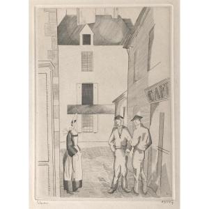 The Alley (in Le Croisic) - Jean-emile Laboureur - Brittany