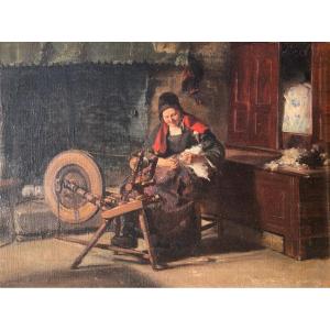 Woman From Baud In Her Home - Maurice Renders - Brittany