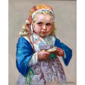 Young Girl With A Bonnet From Plougastel By Mary Pirou-bazin - Brittany