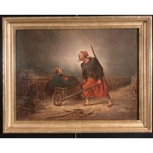 Painting Late XIXth Century The Zouaves