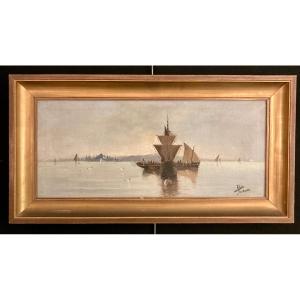 Painting View Of Santander By Emile Diaz