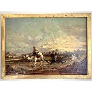 Oil On Panel Orientalist School 