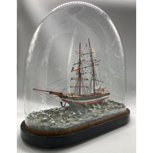 19th-century Ship Model Under A Glass Dome 