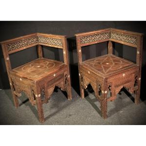 Pair Of Early 20th-century Syrian Corner Chairs 