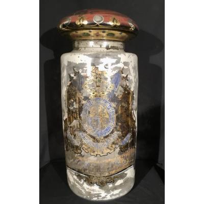 Impressive Eglomised Glass Pharmacy Jar