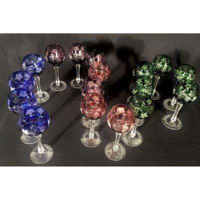Cristallerie Lorraine Series Of 17 Glasses