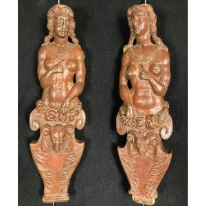 Pair Of Applique Elements XVIIth Century