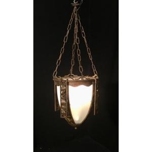 Art Deco Wrought Iron Chandelier