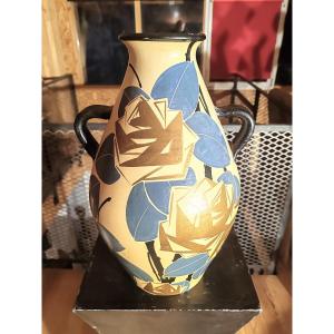Louis Giraud Very Large Art Deco Ceramic Vase