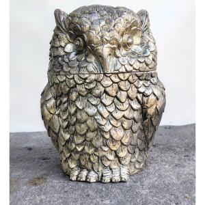 "owl" Ice Bucket By Mauro Manetti For Fonderia d'Arte, Italy, 1970s