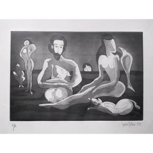 Julio Silva Engraving Ea Signed Lower Right 1984