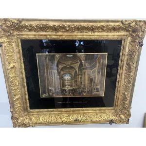 Beautiful 19th-century Painting On Paper, Church Of The Madeleine In Paris