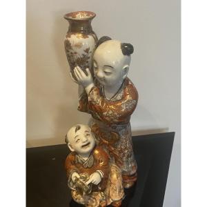 Beautiful Japanese Figurine From The Late Meiji Period In The Kutani Style 