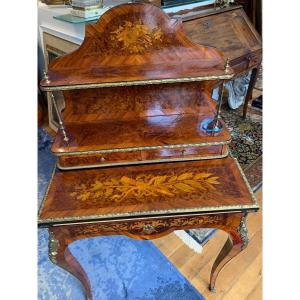 Happiness Of The Day 19th. Marquetry Decorated With Musical And Hunting Instruments.