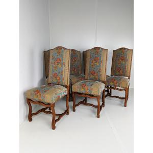 Beech Os De Mouton Tapestry Chairs (set Of 6)
