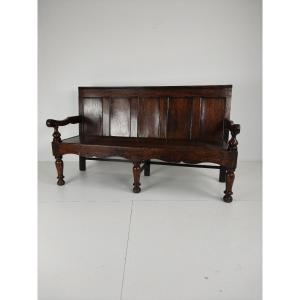 Georgian-style Oak Bench, 18th Century - Dated Circa 1790