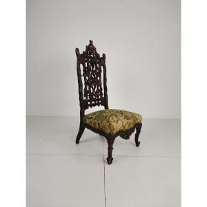 19th-century Black Forest Chairs –with Carving
