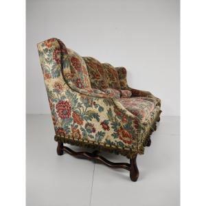 Os De Mouton Sofa In Tapestry – Country House Style, 19th Century (ca. 1820)