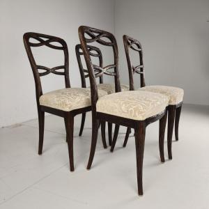 Set Of Four Black Forest Dining Chairs By Horrix