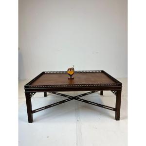 Mahogany Chinese Chippendale Style Cocktail Table