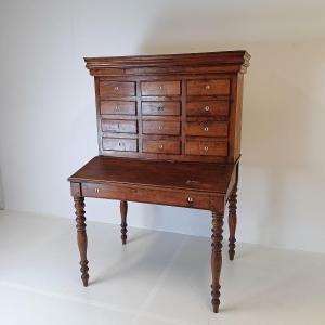 Unique Antique Notary's Desk With Functional Safe Bell
