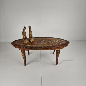 Bone-inlaid Anglo-indian Coffee Table, 20th Century