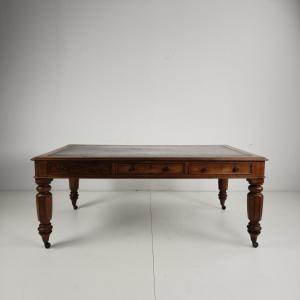 19th Century English Double-sided Writing Desk/table By S. & H.; Jewell, A.