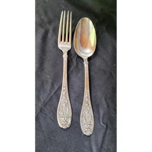 Minerva Silver Service Cutlery: Va Ton Chemin 19th