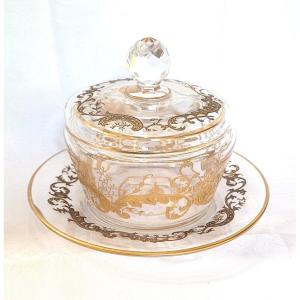 Saint Louis: 19th Century Crystal And Gold Bombonniere