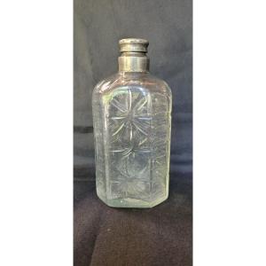 Glass Bottle, 18th Century Pewter Head