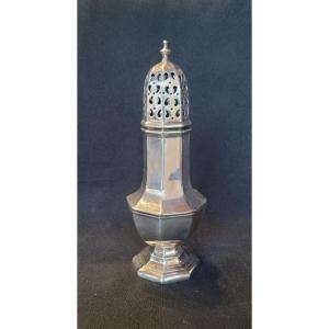 English Sugar Bowl, Silver-plated Metal, 19th Century