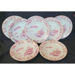 East India Company, 8 Qianlong Famille Rose Plates, 18th Century