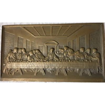 The Last Supper, De Vinci Large Bronze Plate XIX