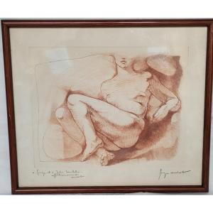 Georges Oudot (1928- 2004) Lithograph, Nu En Brun