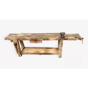 Antique Carpenter's Workbench, Early 20th Century, Beechwood, 1940s