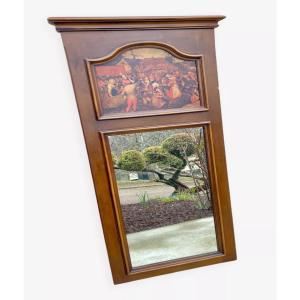 Wooden Trumeau Mirror, France