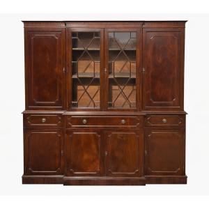 Victorian Style Mahogany Secretary English Bookcase