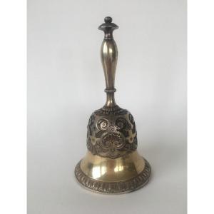 Rare Mass Bell In Silver 19th Century Minerva Hallmark (ciborium Chalice)