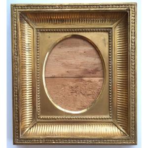 19th Century Leaf Gilding Channel Frame