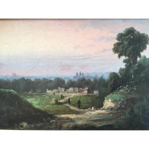 Animated Landscape Painting Late 18th Century