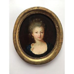 Painting Portrait Of A Young Woman, Late 18th Century