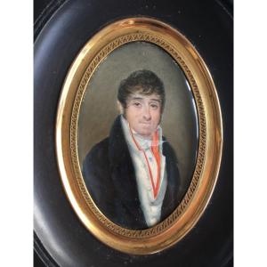 Miniature Portrait Of A Man From The Empire Period