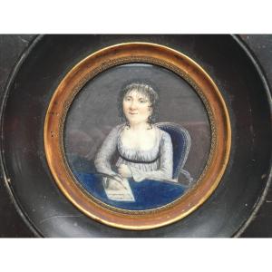 Miniature Portrait Of A Woman From The Empire Period Nominative