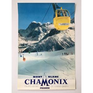Old Original Poster Chamonix Index Cable Car