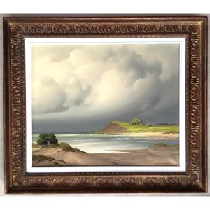 Painting By Pierre De Clausade, Brittany Seaside Landscape