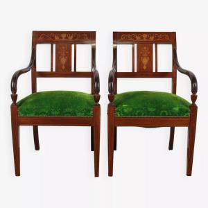 Set Of 2 Empire Style Armchairs