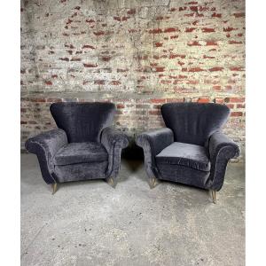 Armchairs (the Pair) Italian Vintage 50's By Isa Bergamo