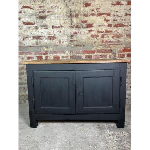 18th Century Raw And Black Oak Sideboard