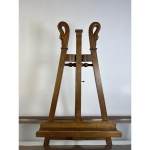 Walnut Easel With Swan Neck Decor