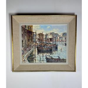 Oil Painting On Canvas, Port Of Martigues